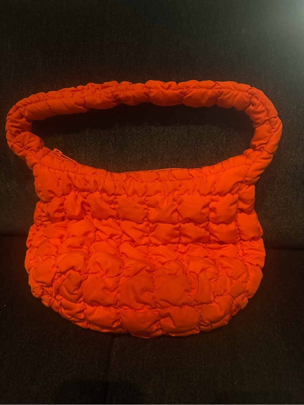 Bright Orange COS Quilted Puffer Mini Shoulder Bag - Picture 1 of 5